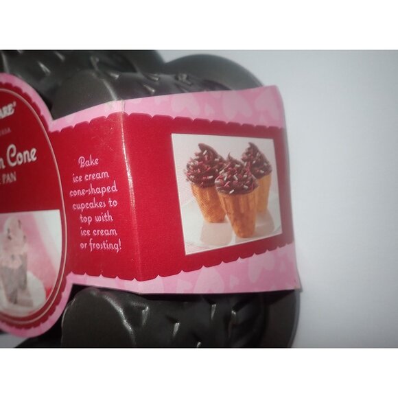 Nordic Ware Ice Cream Cone Cupcake Pan 4-Cup Capacity Nonstick Aluminum Bakeware - Picture 3 of 5